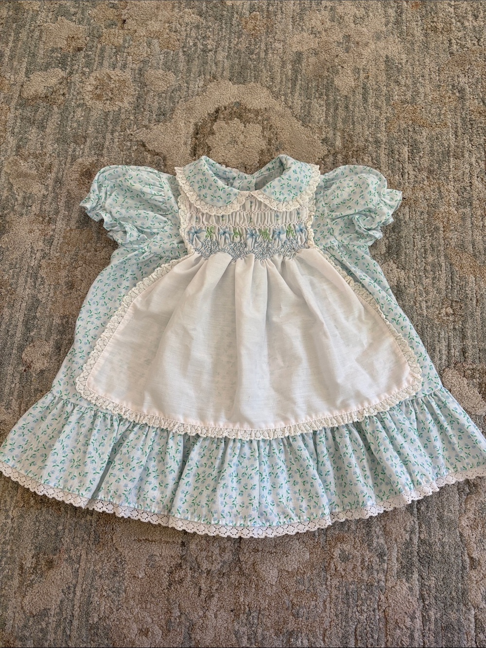Vintage Polly Flinders Hand Smocked Dress 18M